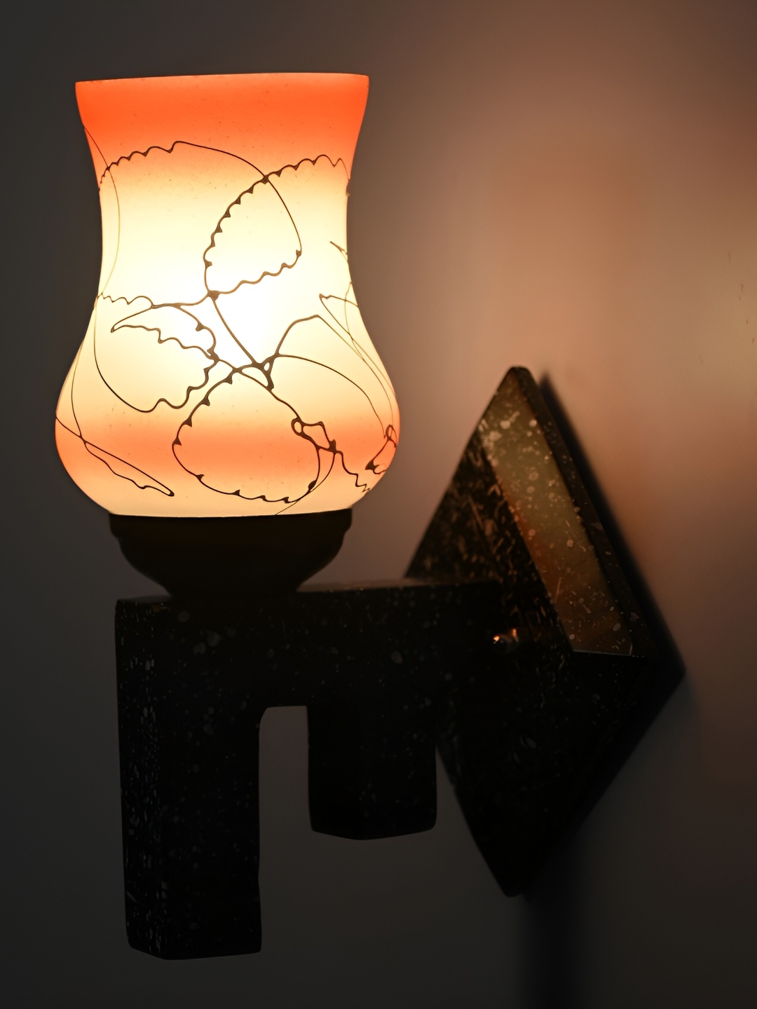 

1ST TIME Orange & Grey Textured Glass Traditional Wall Lamp