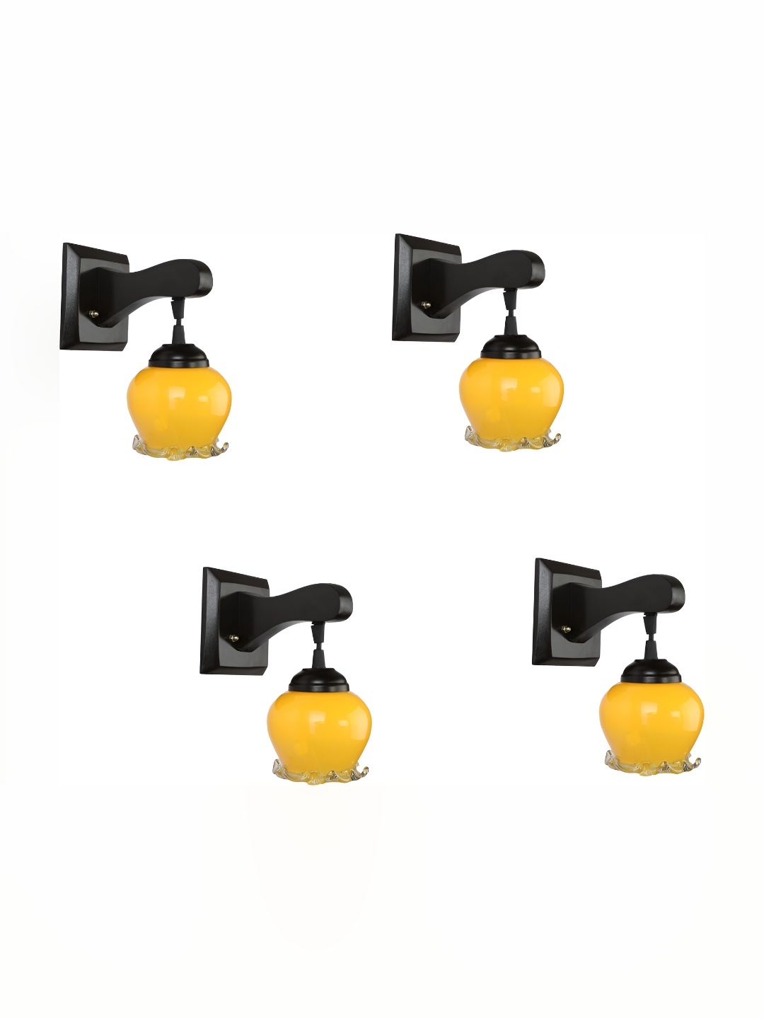 

1ST TIME Yellow & Black Glass Traditional Wall Lamp