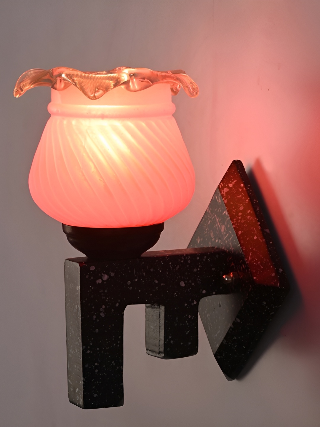 

1ST TIME Pink Glass Traditional Rectangle Shaped Wall Lamp