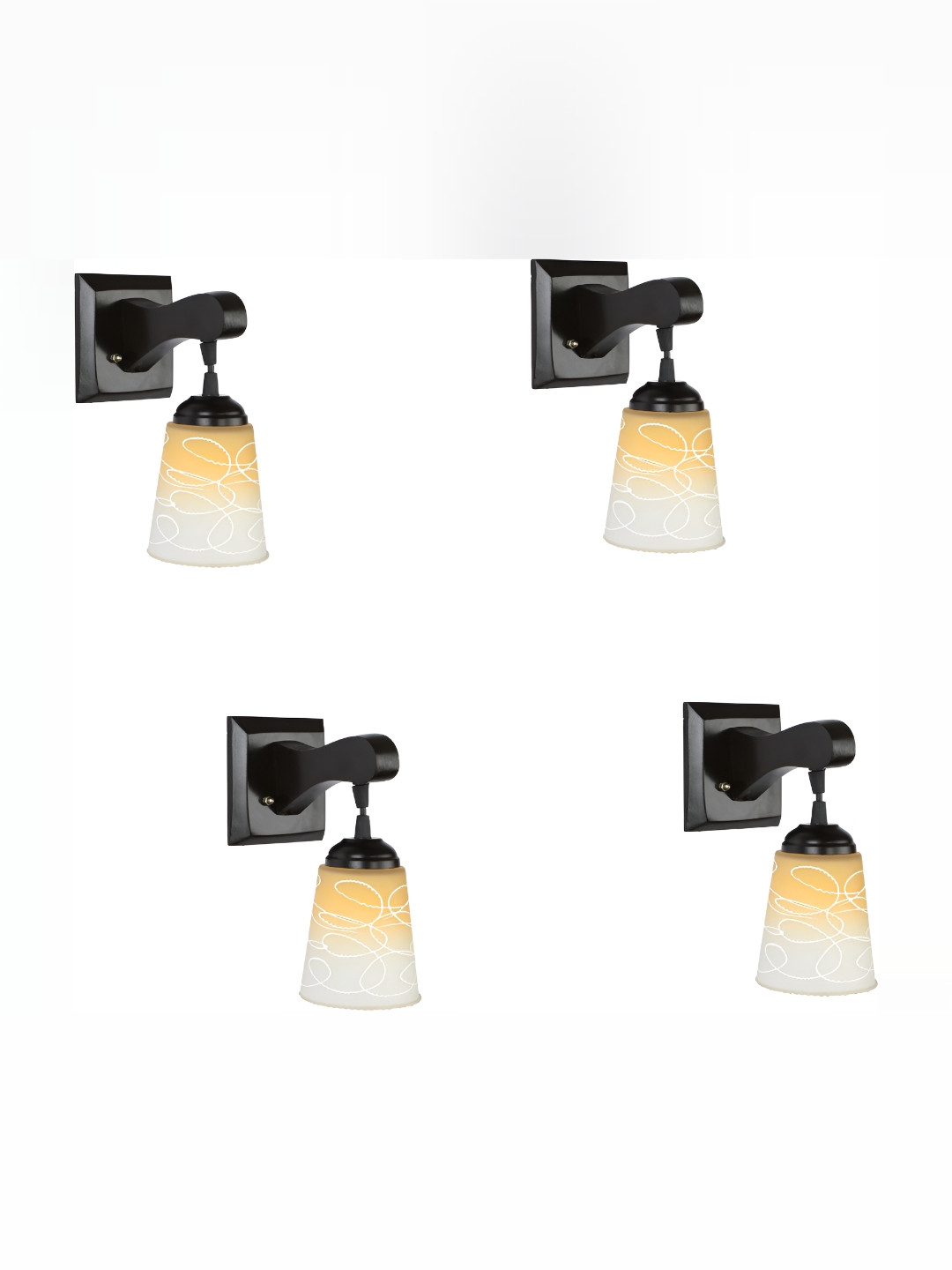 

1ST TIME Yellow & Black Textured Glass Traditional Wall Lamp