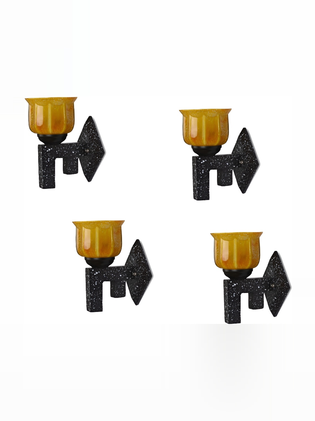 

1ST TIME Mustard & Black Glass Traditional Wall Lamp