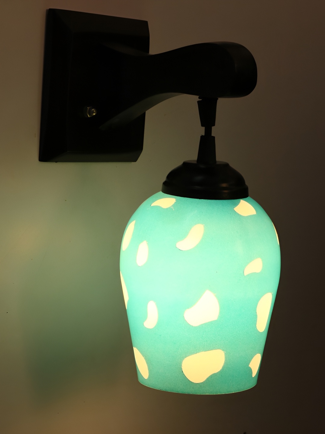 

1ST TIME Blue & Grey Printed Glass Contemporary Wall Lamp