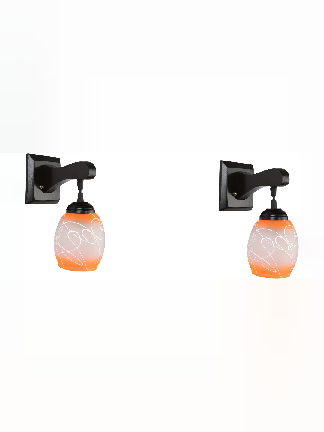 

1ST TIME Orange & White Printed Glass Traditional Wall Lamp