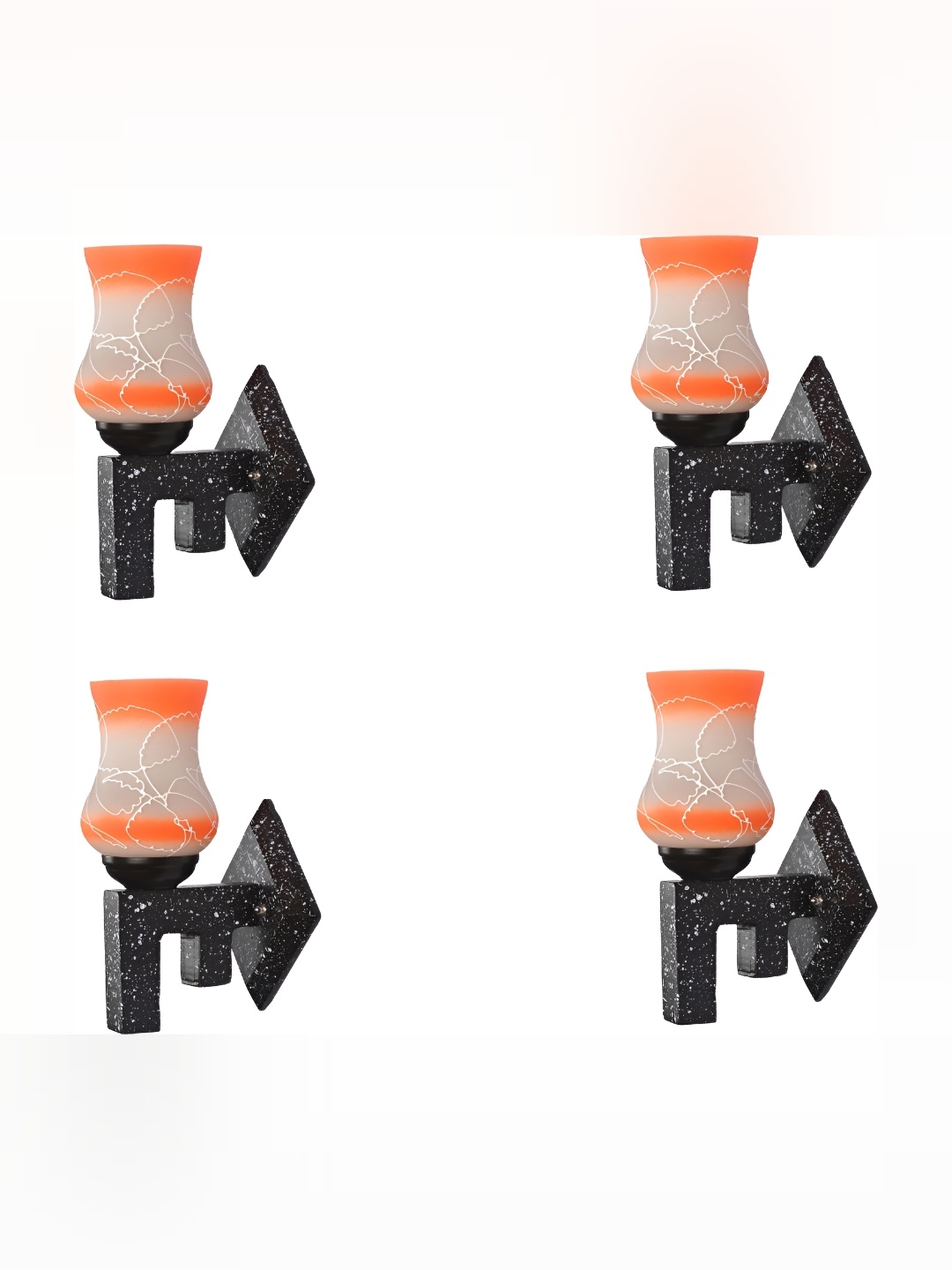 

1ST TIME Orange & White Colourblocked Glass Traditional Abstract Shaped Shaped Wall Lamp