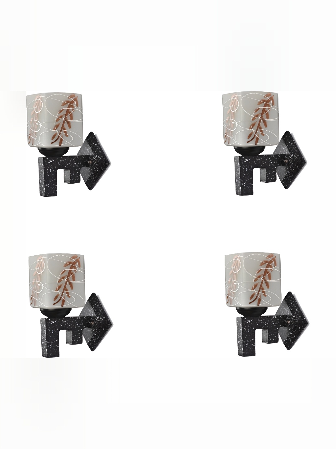 

1ST TIME White & Black Printed Glass Contemporary Rectangle Shaped Wall Lamp
