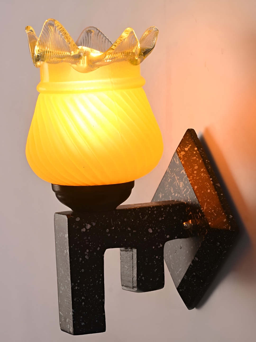 

1ST TIME Yellow Glass Traditional Rectangle Shaped Wall Lamp