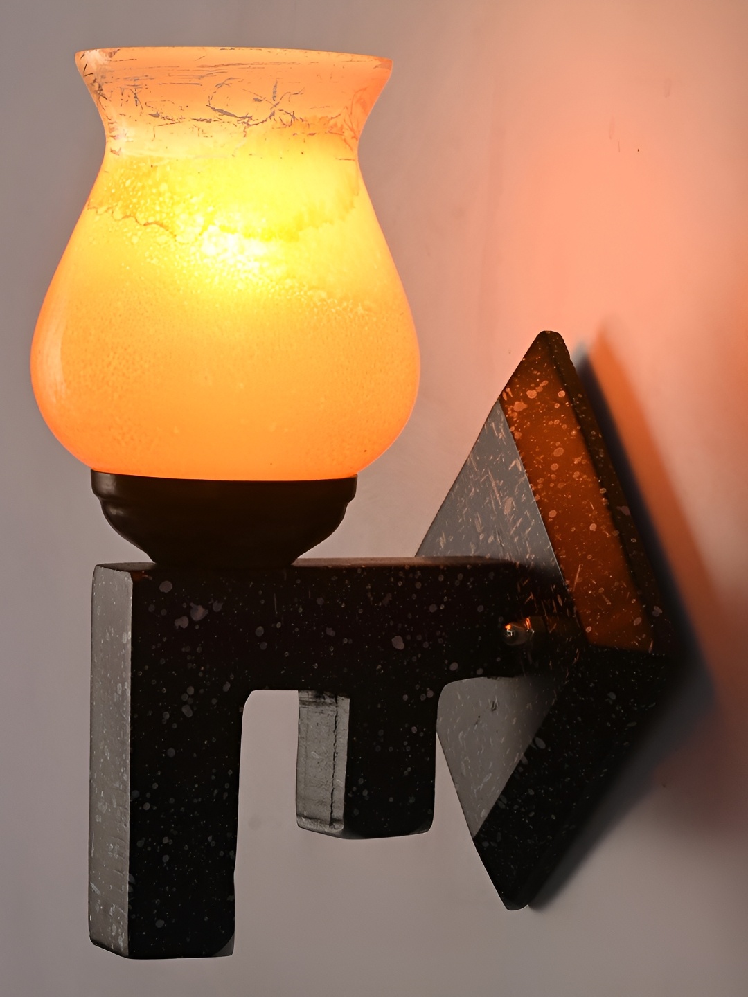 

1ST TIME Orange & White Textured Glass Traditional Wall Lamp