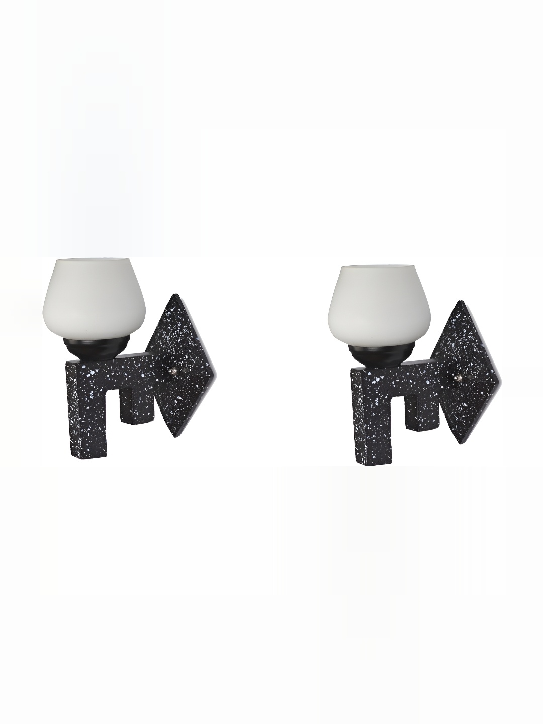 

1ST TIME White & Black Glass Traditional Wall Lamp