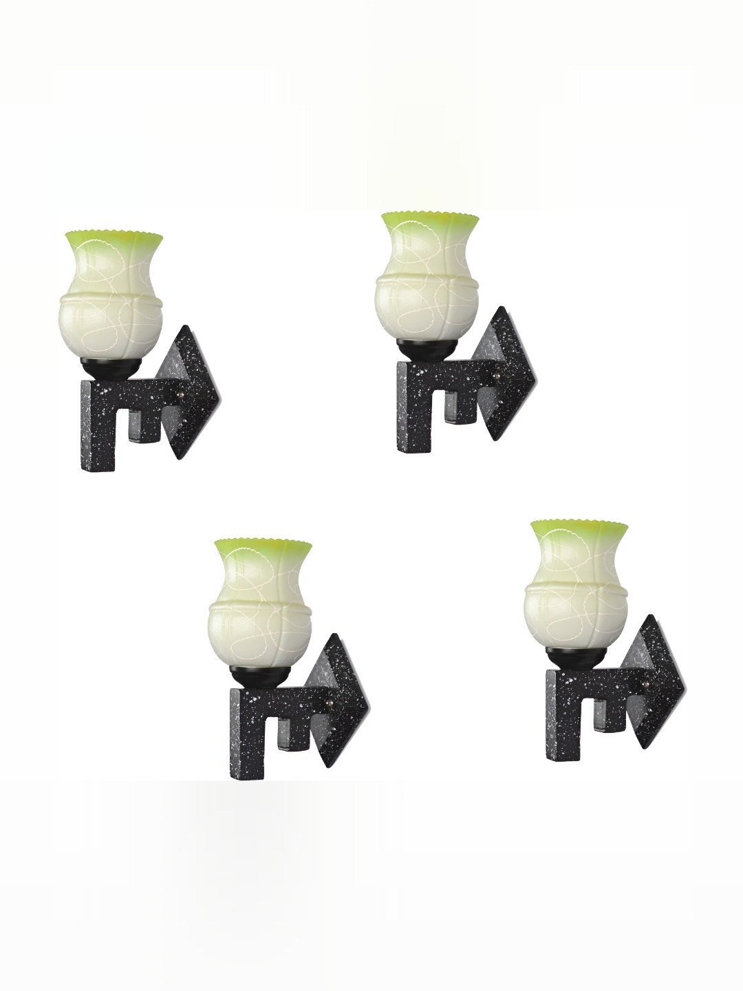 

1ST TIME Green & White Printed Glass Contemporary Wall Lamp