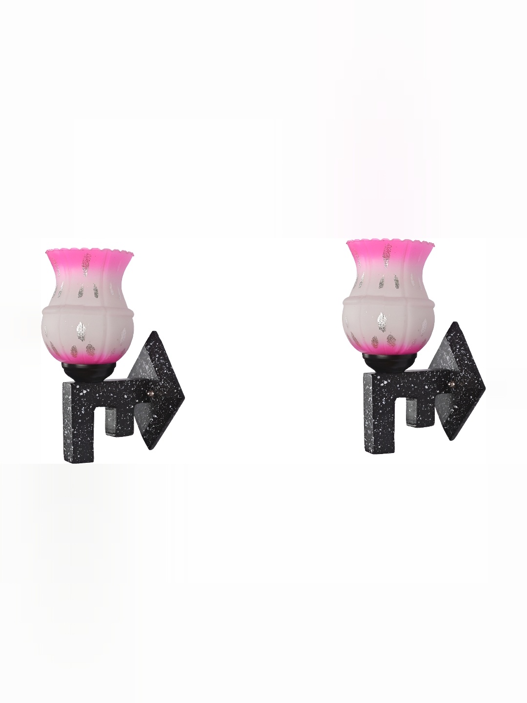 

1ST TIME White & Pink Textured Glass Traditional Wall Lamp