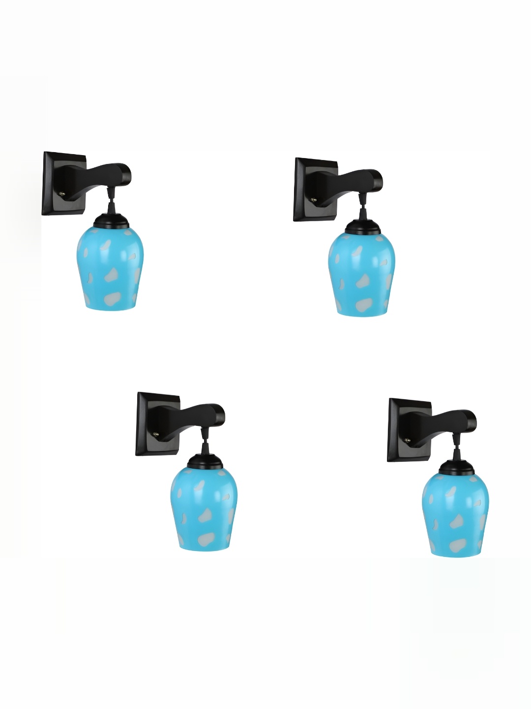 

1ST TIME Blue & Black Glass Traditional Rectangle Shaped Wall Lamp