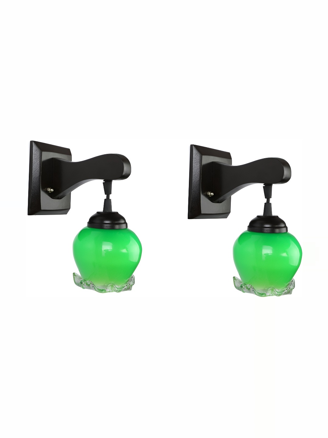 

1ST TIME Green & Black Glass Traditional Wall Lamp
