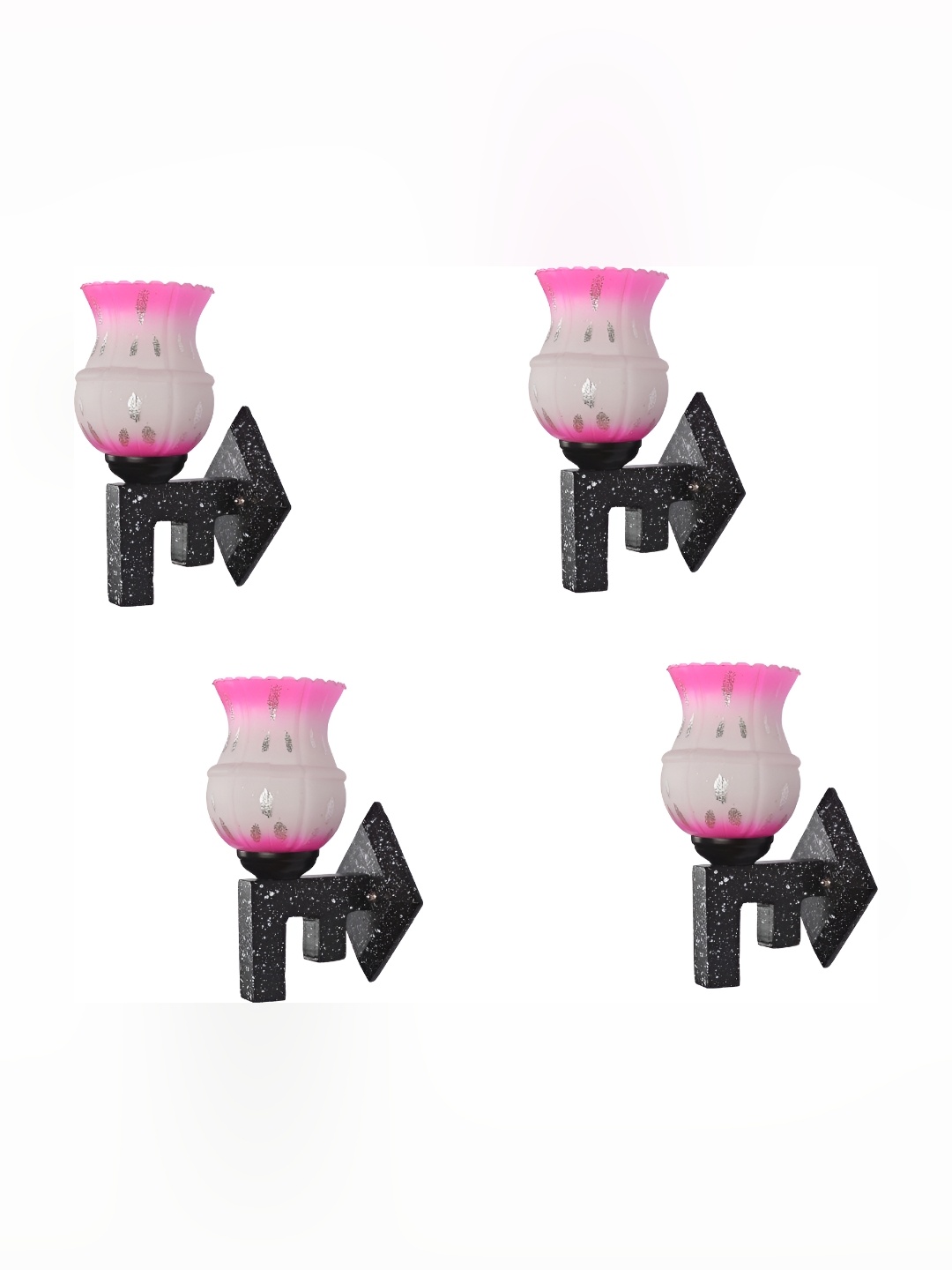 

1ST TIME White & Pink Printed Glass Traditional Wall Lamp
