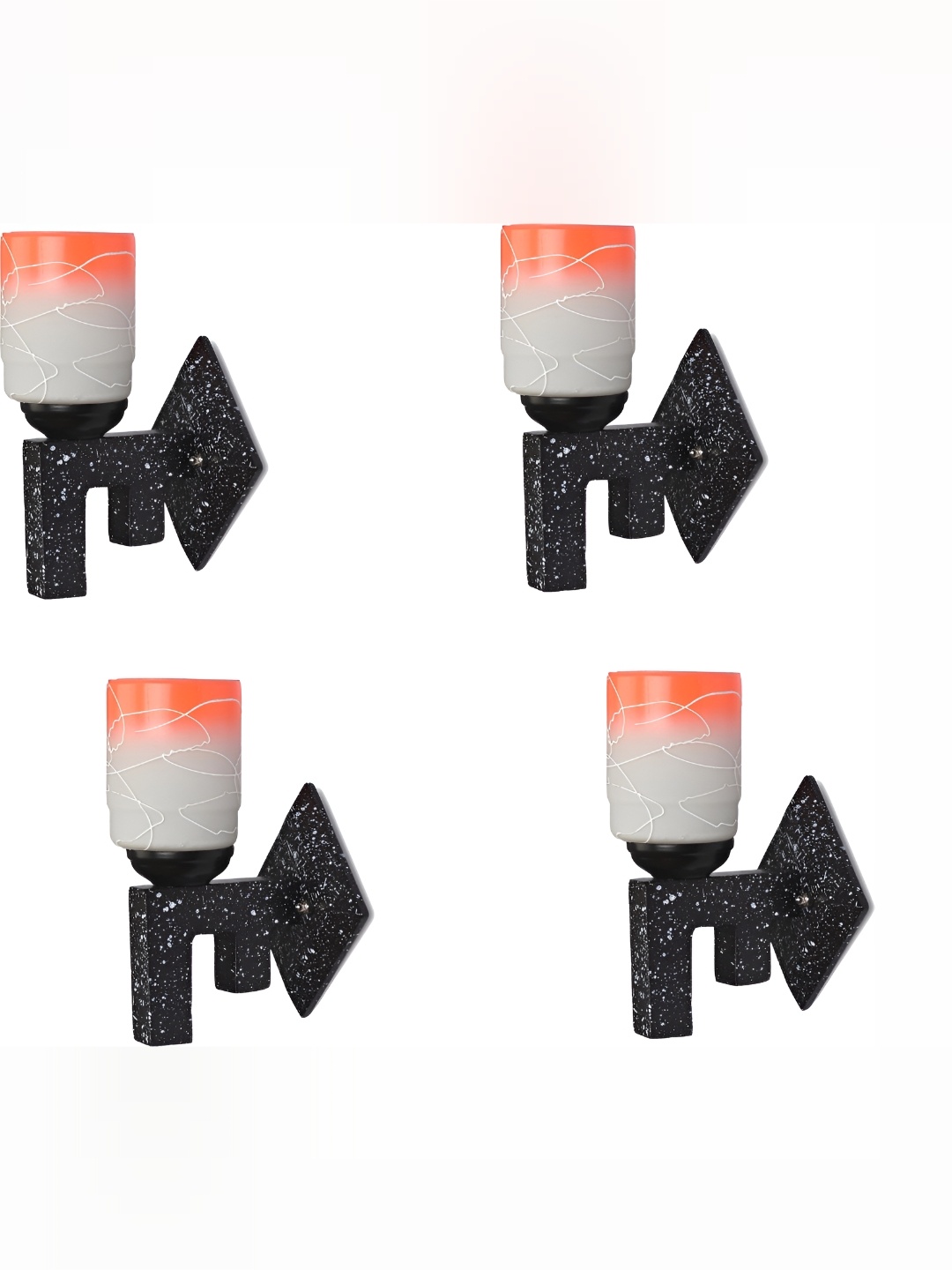 

1ST TIME Grey & Orange Printed Glass Traditional Cylinder Shaped Wall Lamp