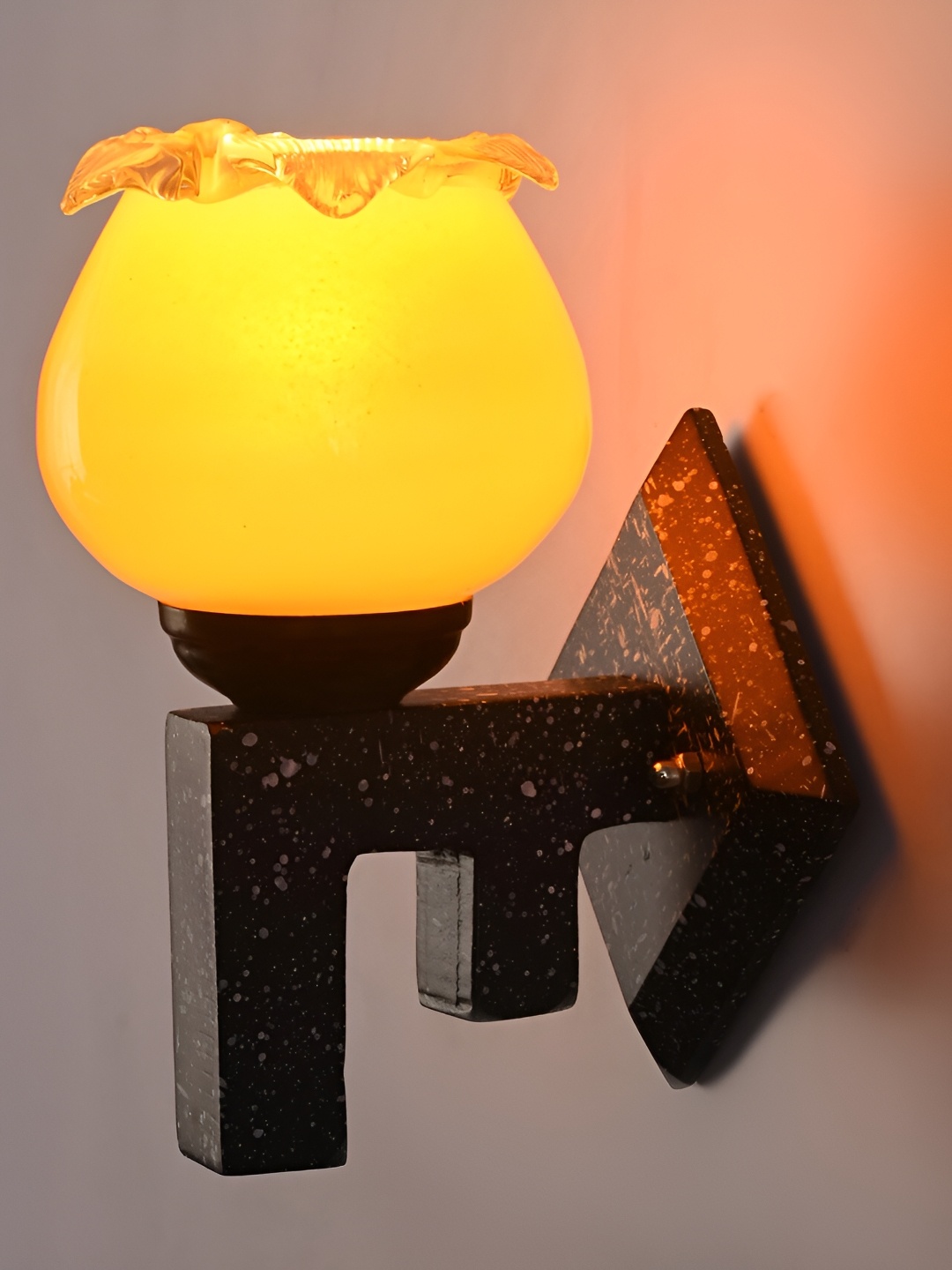 

1ST TIME Yellow & Black Glass Traditional Wall Lamp