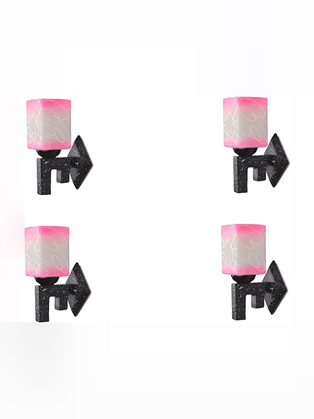 

1ST TIME Pink & White Glass Traditional Rectangle Shaped Wall Lamp