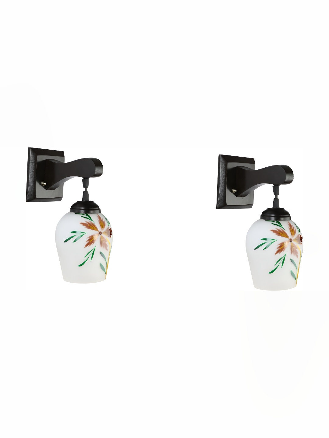 

1ST TIME White & Green Printed Glass Traditional Wall Lamp