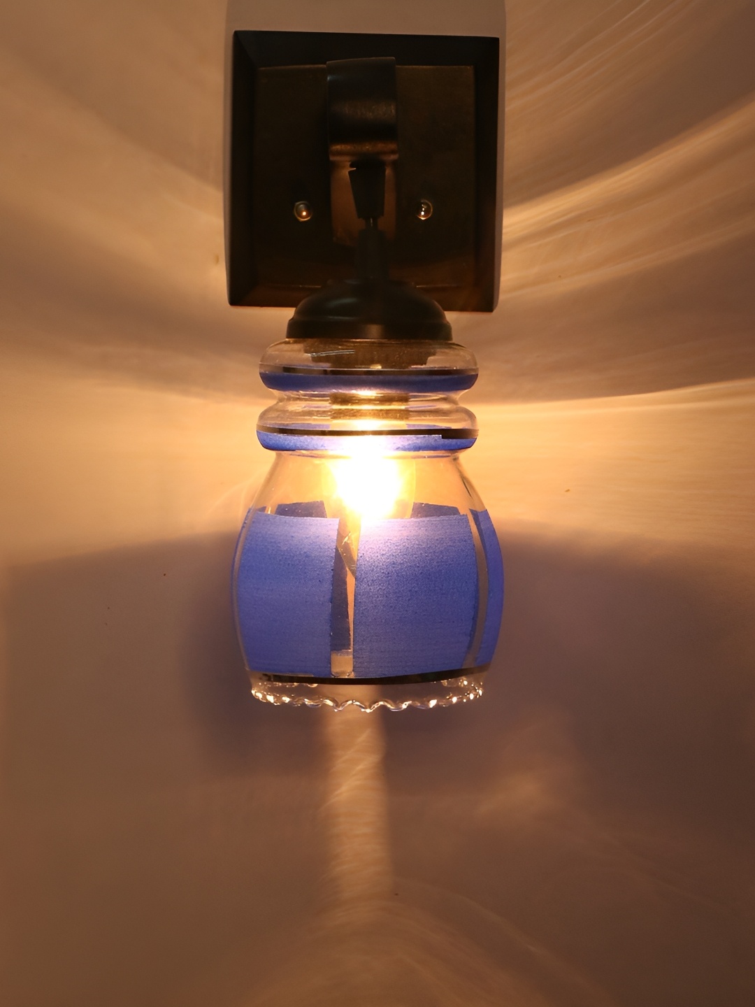 

1ST TIME Blue & White Glass Traditional Wall Lamp