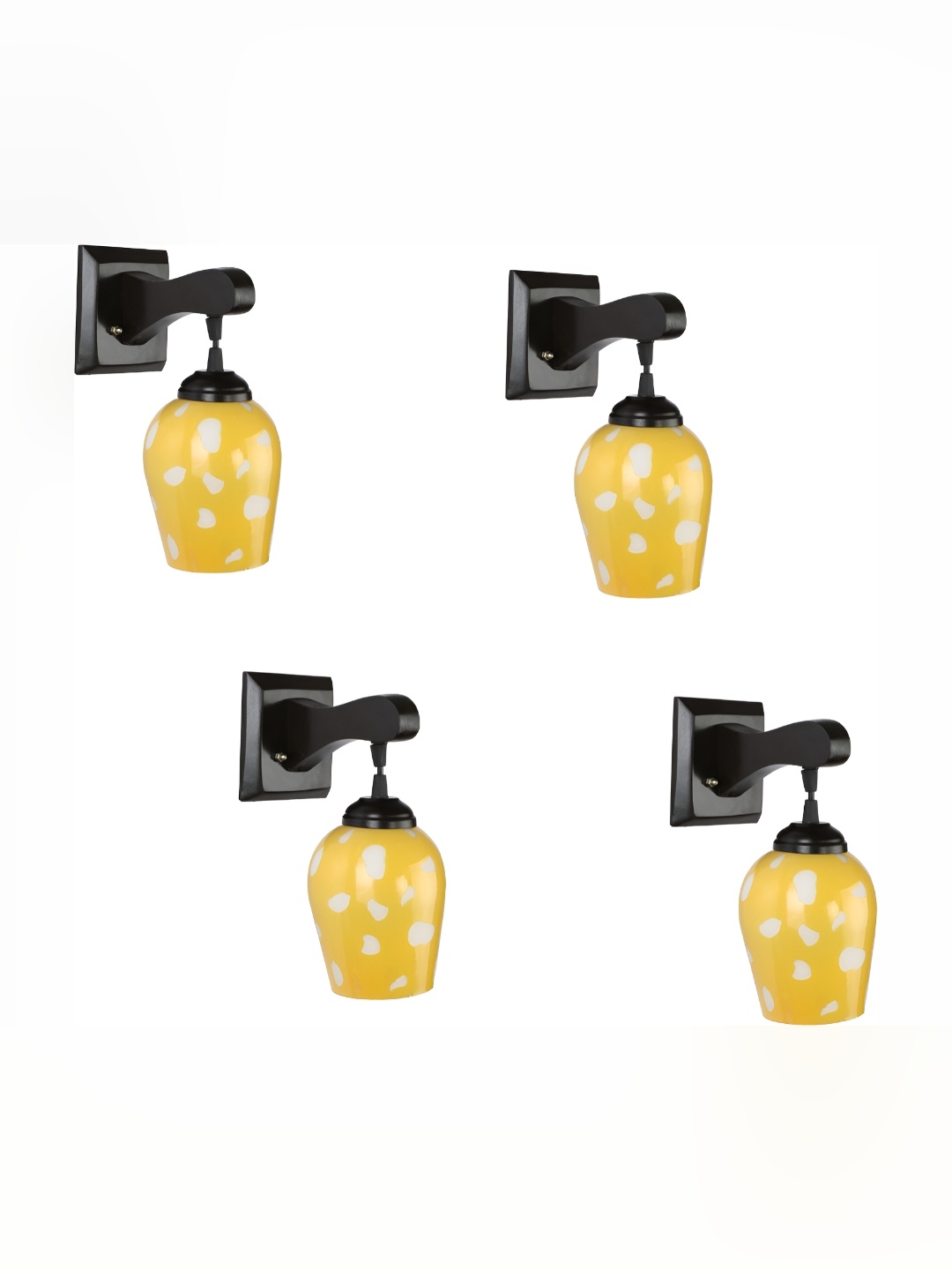 

1ST TIME Yellow & White Printed Glass Traditional Wall Lamp
