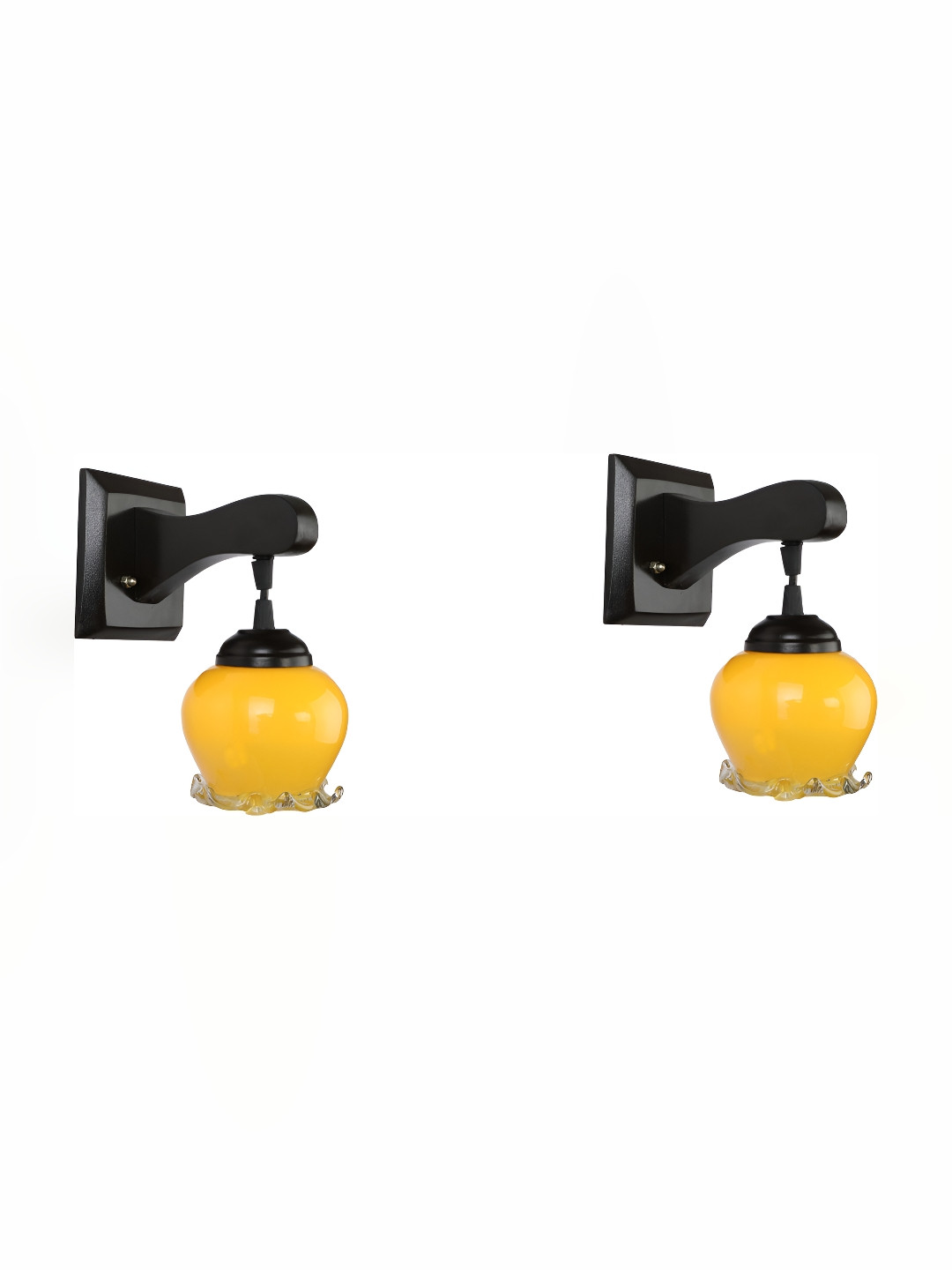 

1ST TIME Yellow & Black Glass Traditional Wall Lamp