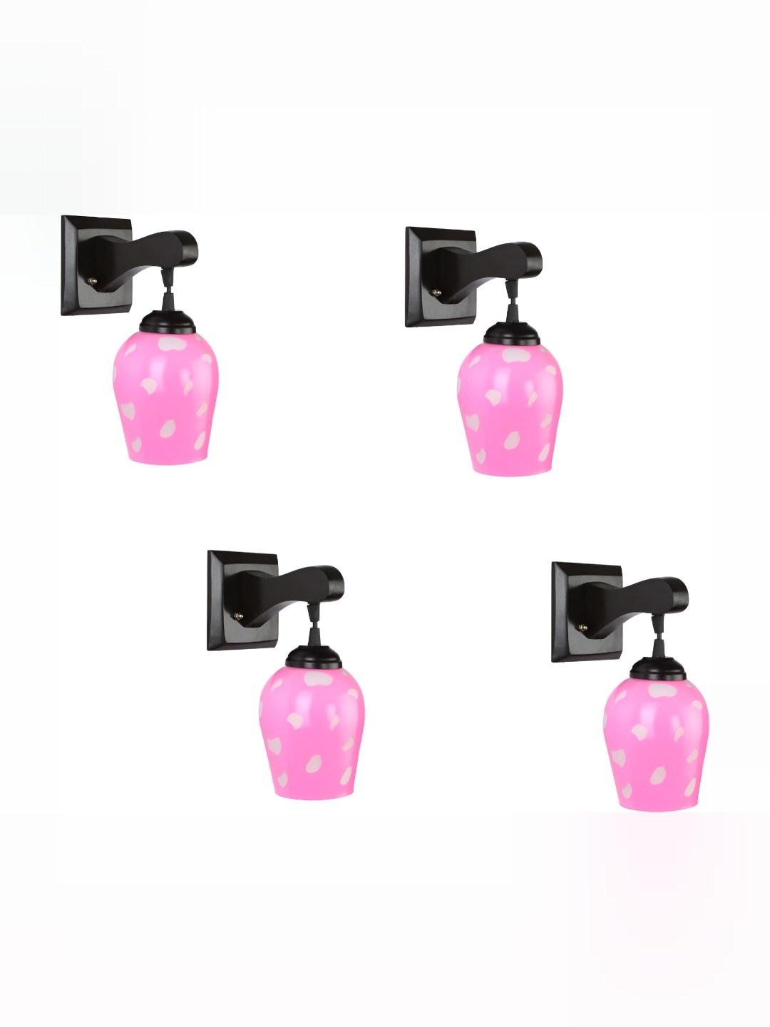 

1ST TIME Pink & White Printed Glass Traditional Wall Lamp