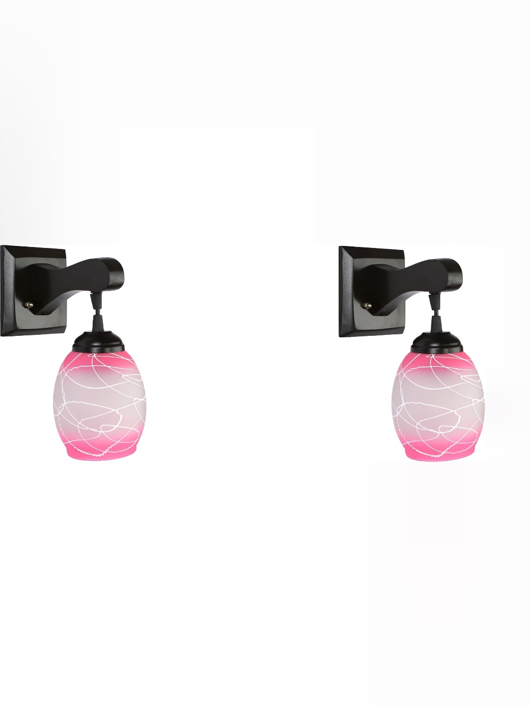 1ST TIME Pink & White Printed Glass Contemporary Wall Lamp