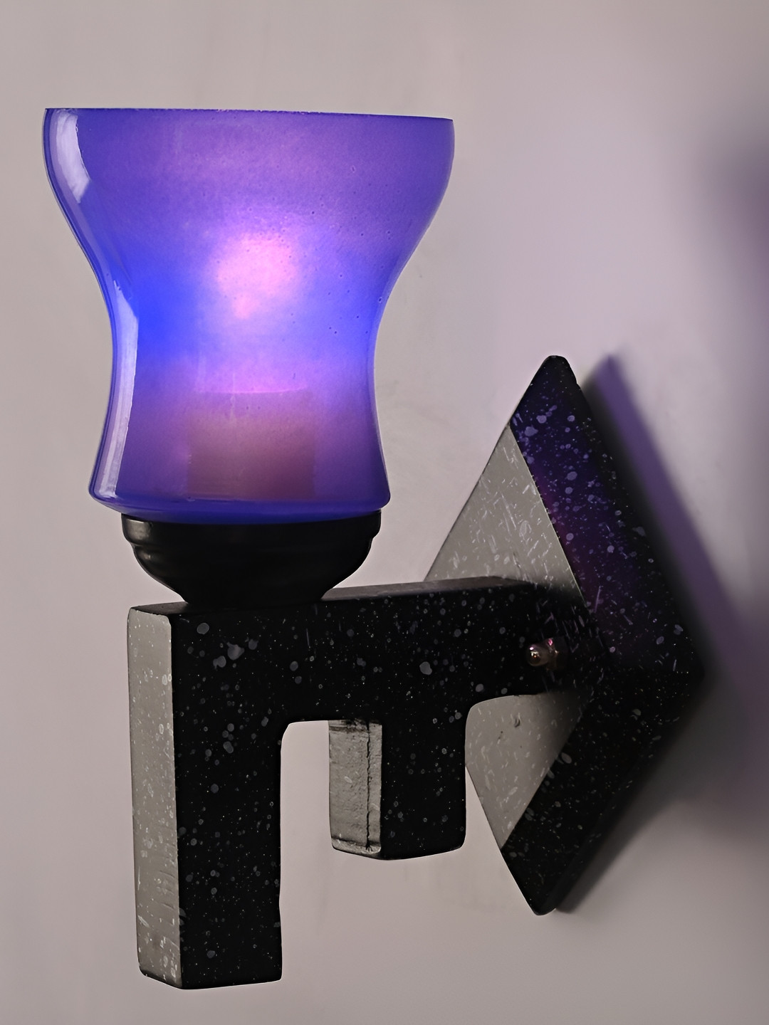 

1ST TIME Blue & Black Glass Traditional Wall Lamp