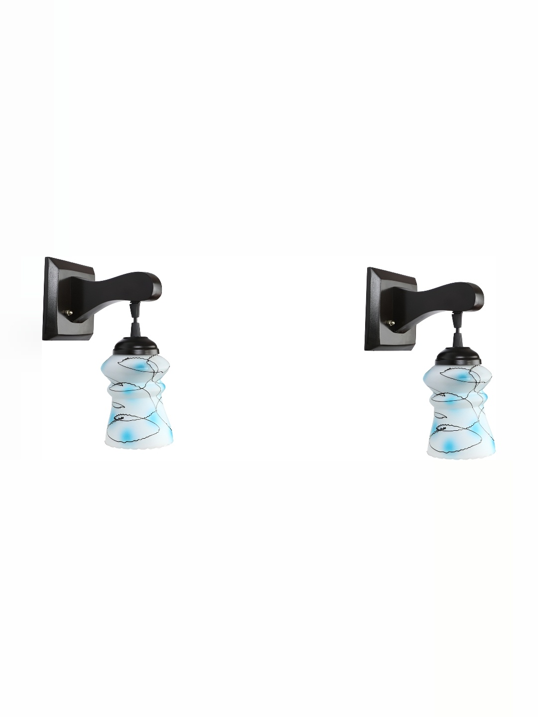 

1ST TIME Blue & Black Printed Glass Contemporary Wall Lamp