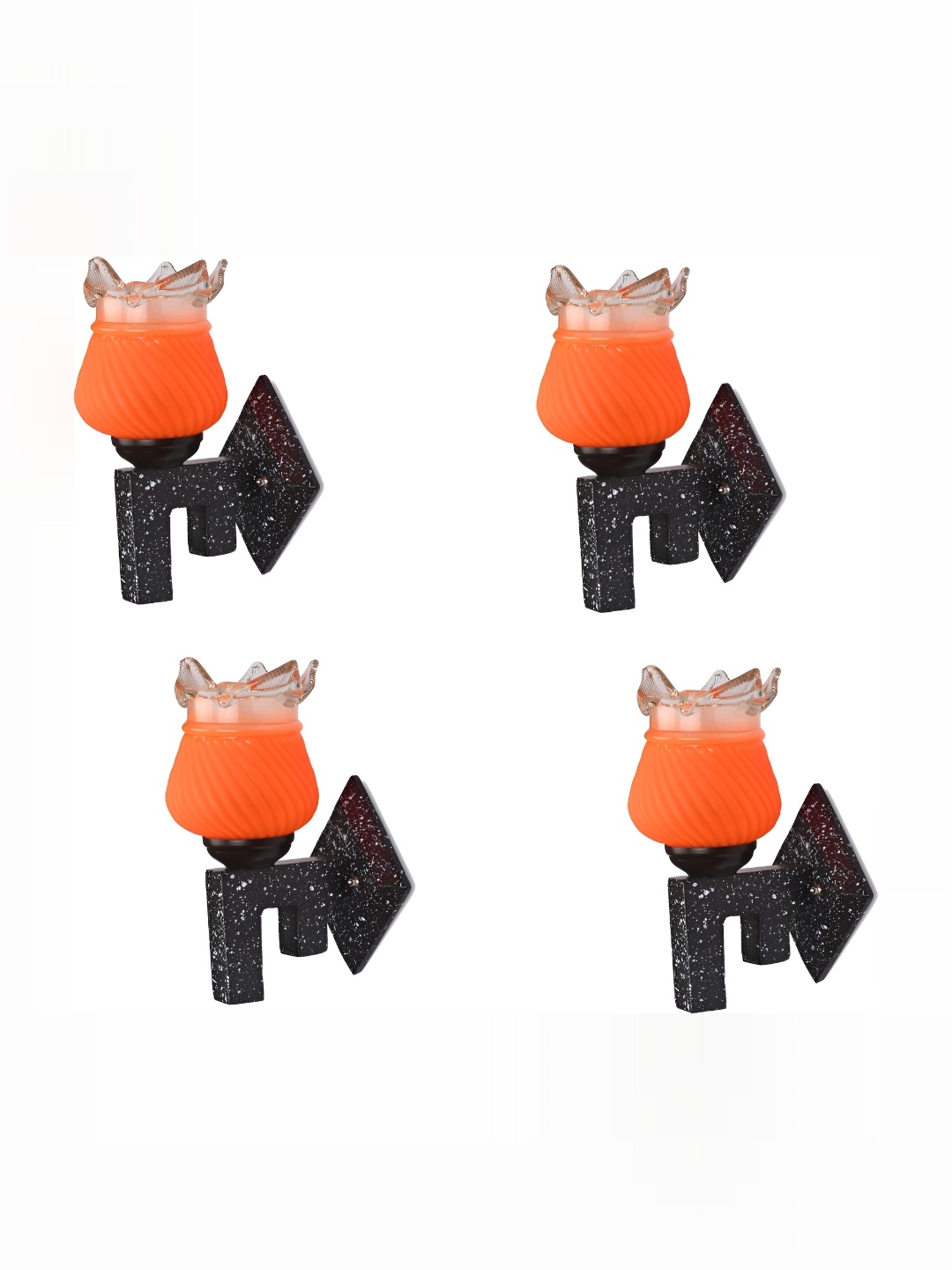 

1ST TIME Orange & Black Glass Traditional Wall Lamp