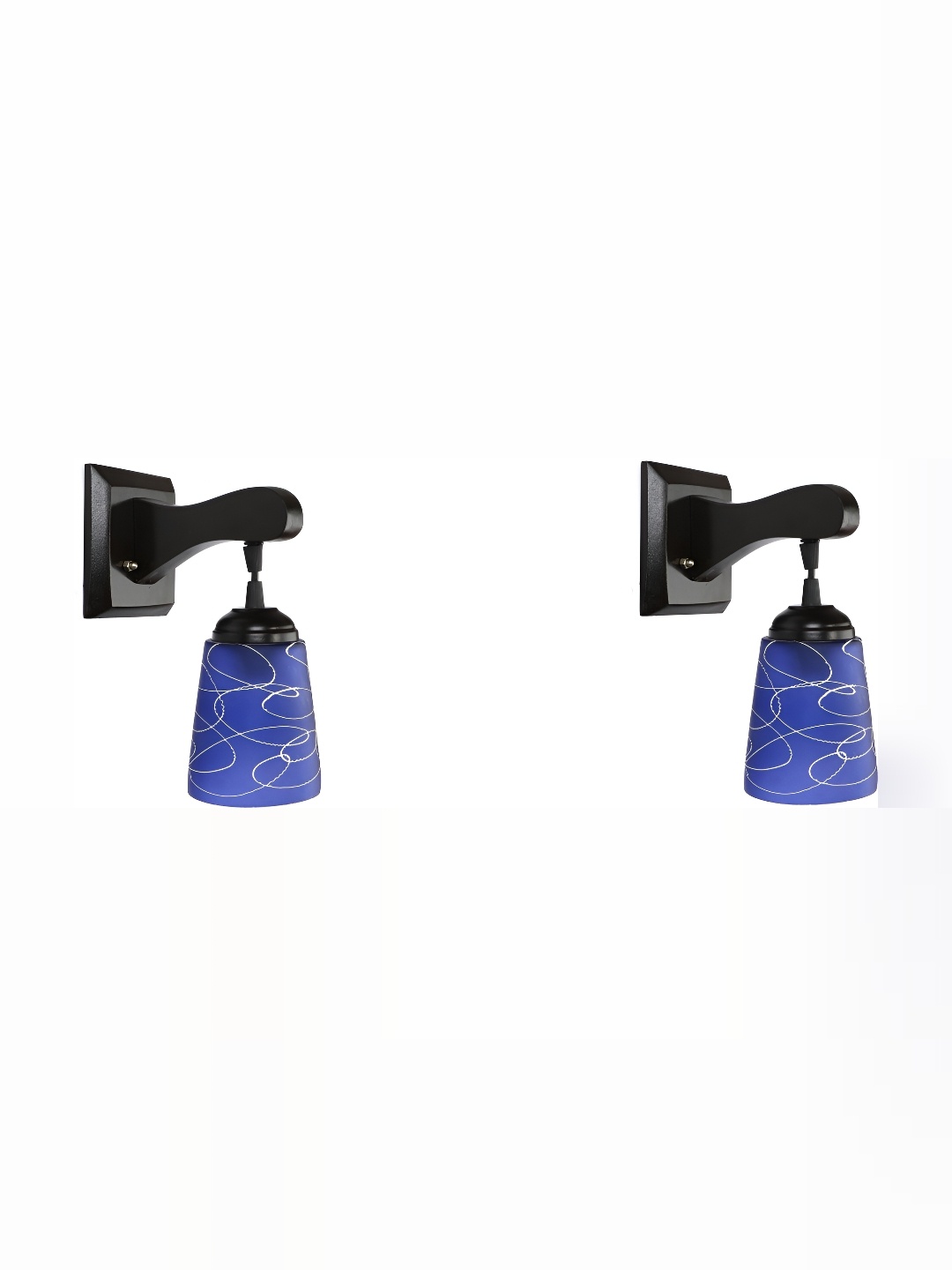 

1ST TIME Blue & White Printed Glass Traditional Cylinder Shaped Wall Lamp