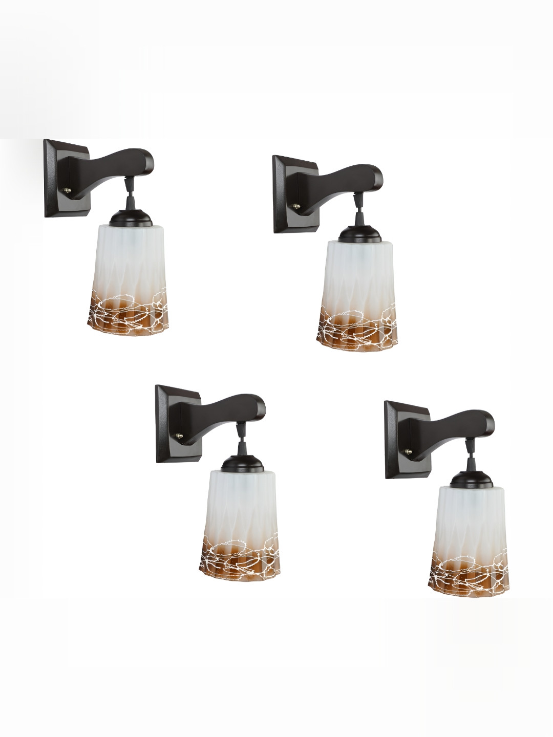 

1ST TIME Brown & White Printed Glass Traditional Wall Lamp