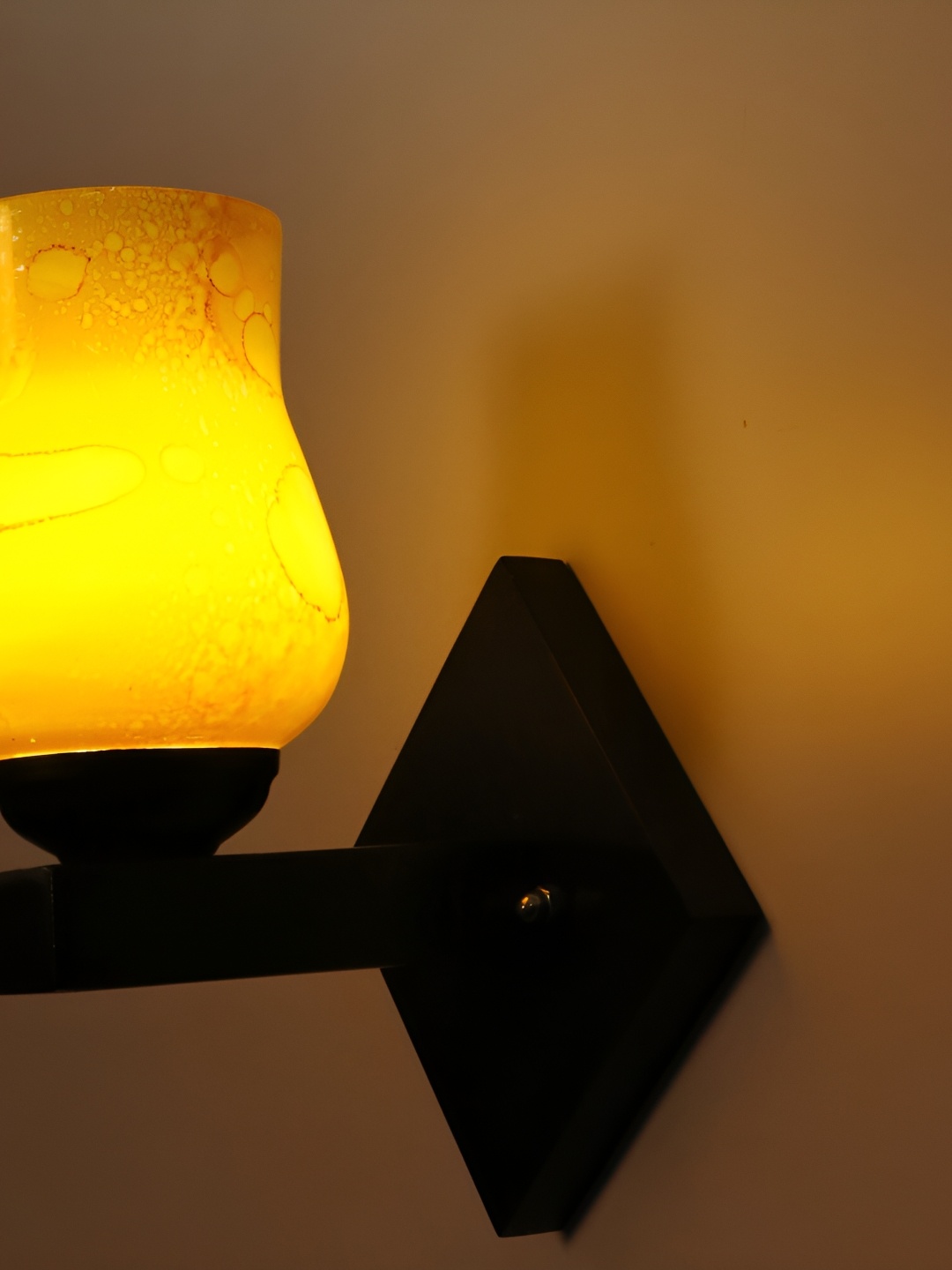 

1ST TIME Yellow & Black Textured Glass Traditional Wall Lamp