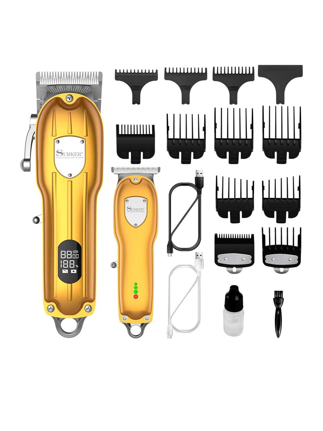 

Hatteker HT28 Professional Clipper Cordless Hair Cutting Grooming Kit, Gold