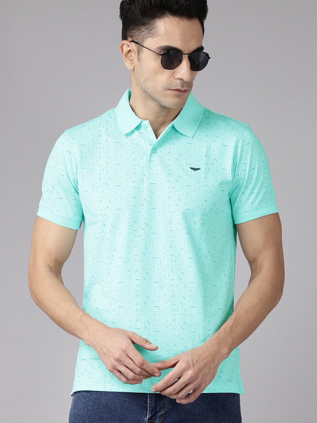 

Park Avenue Printed Polo Collar Slim Fit T-shirt, Green