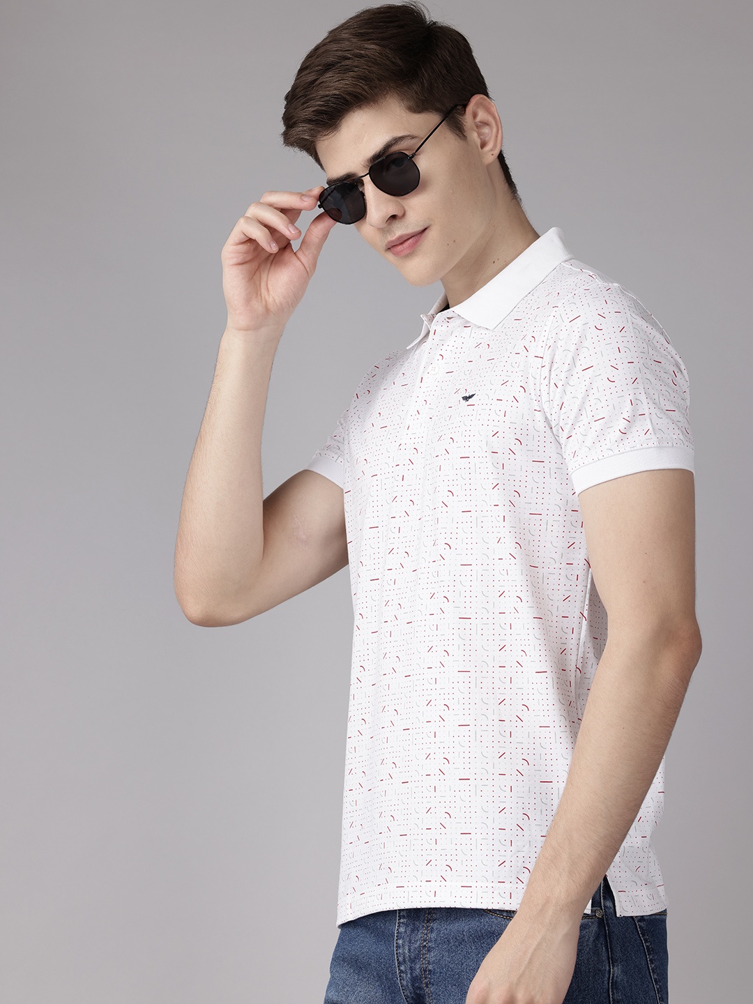 

Park Avenue Printed Polo Collar Slim Fit T-shirt, White