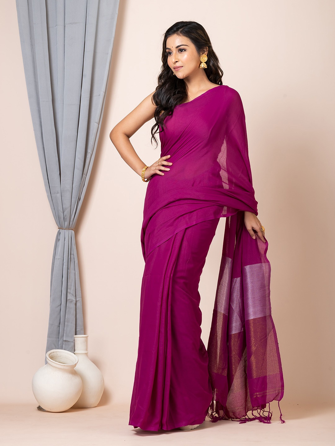 

HOUSE OF ARLI Zari Saree, Purple