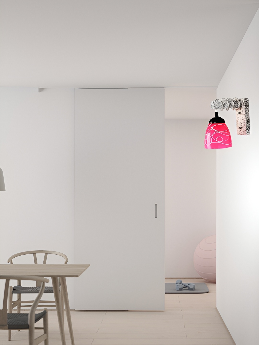 

1ST TIME Pink & White Textured Glass Traditional Wall Lamp