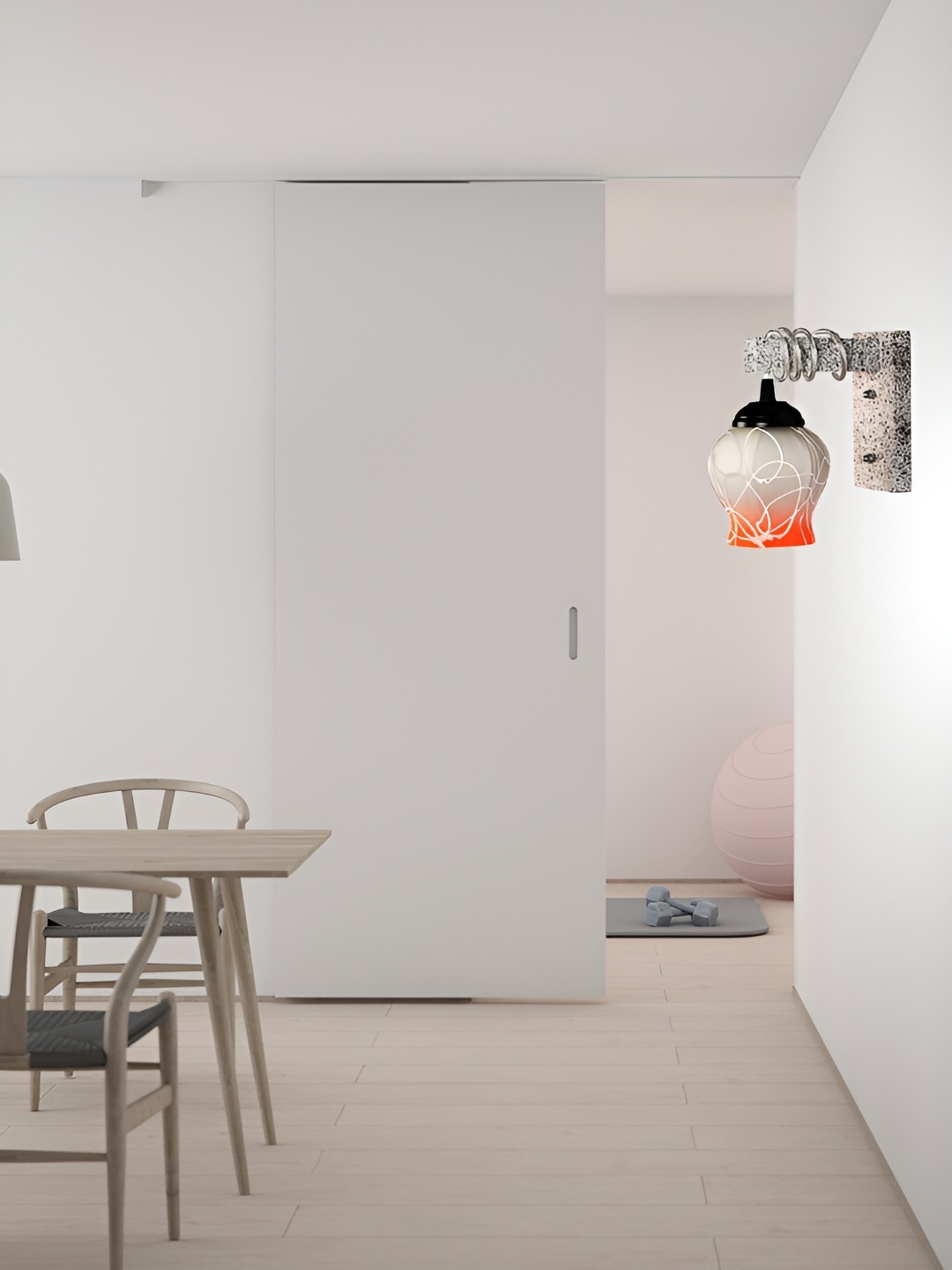 

1ST TIME Orange & Grey Printed Glass Traditional Wall Lamp