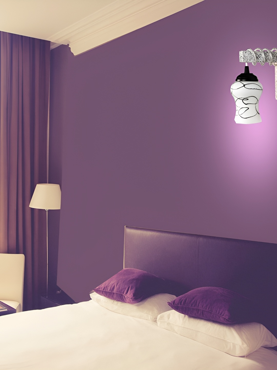 

1ST TIME White & Black Printed Glass Traditional Wall Lamp