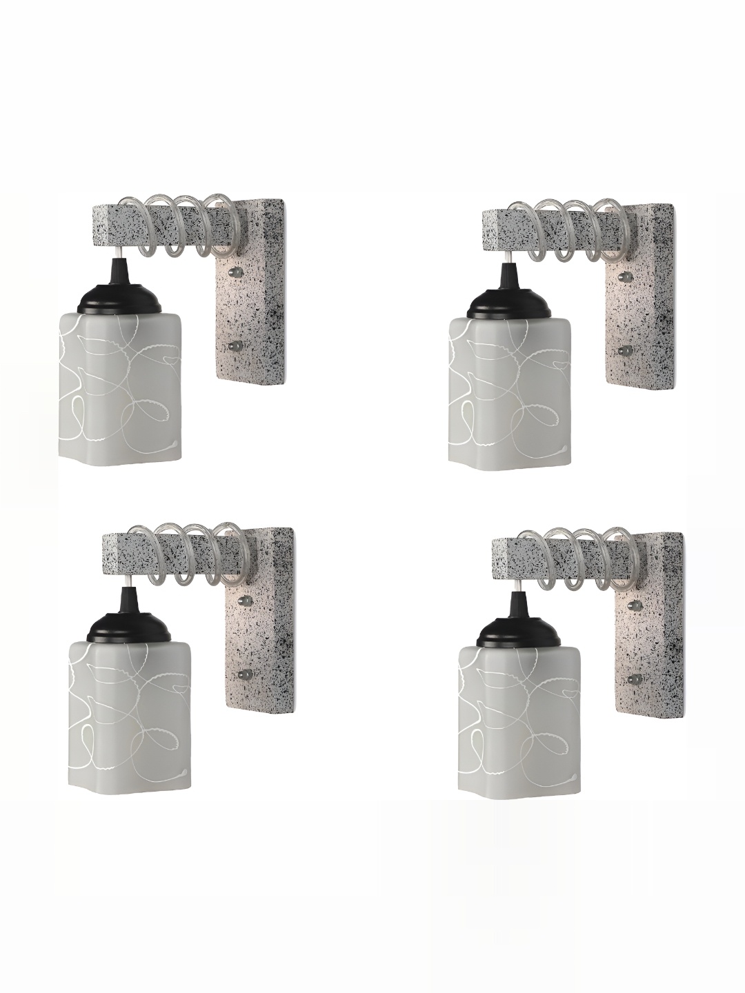 

1ST TIME White & Grey Glass Traditional Rectangle Shaped Wall Lamp
