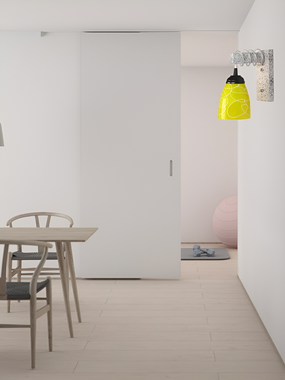 

1ST TIME Yellow & White Textured Glass Traditional Wall Lamp