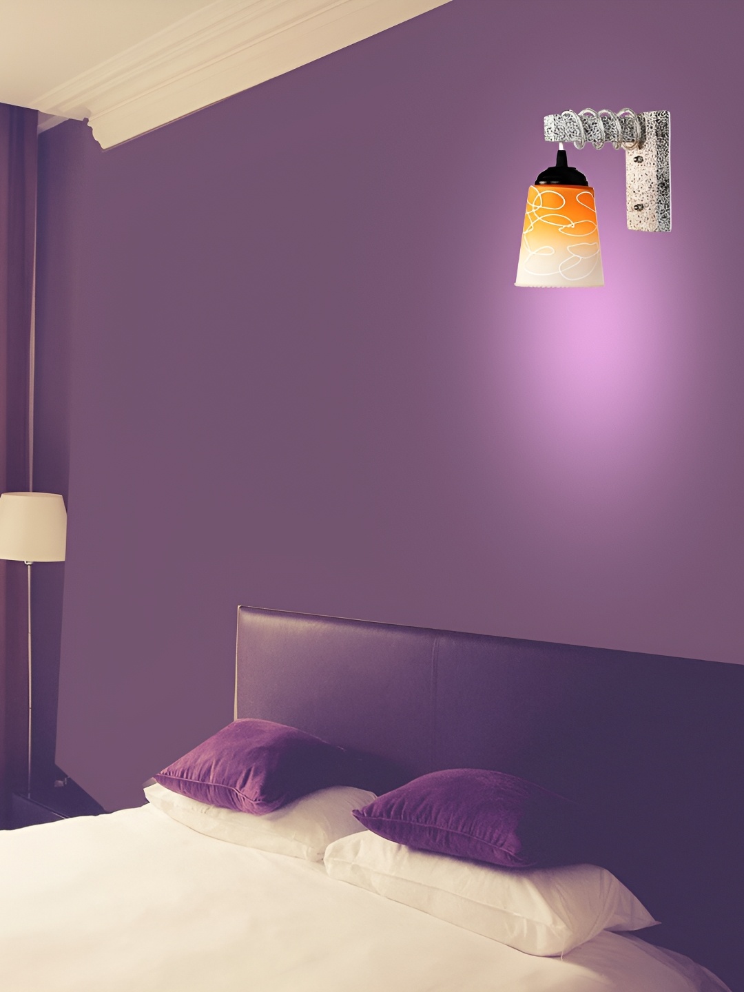 

1ST TIME Orange & White Glass Traditional Rectangle Shaped Wall Lamp