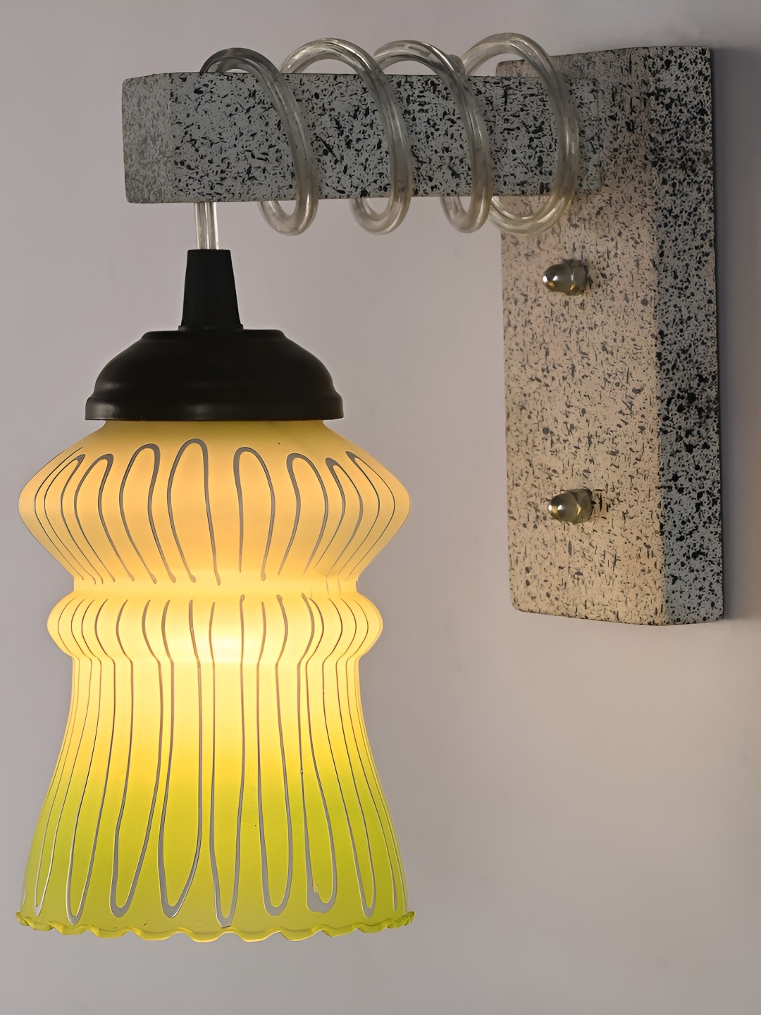 

1ST TIME Green & Black Textured Glass Traditional Wall Lamp