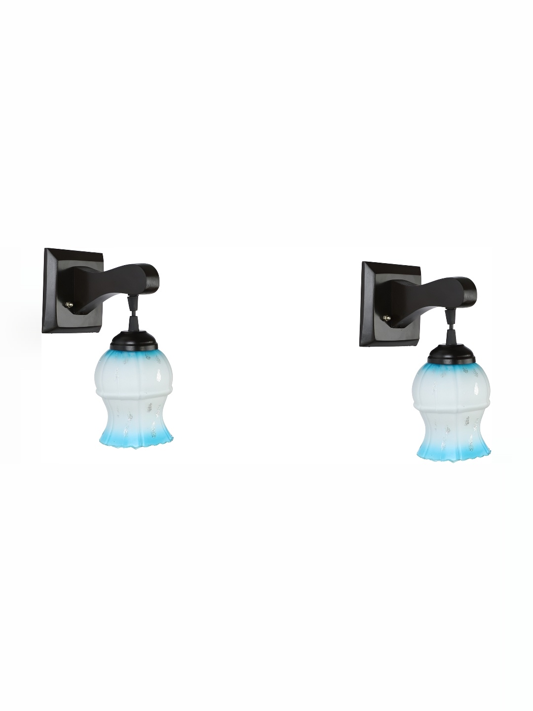 

1ST TIME White & Blue Printed Glass Traditional Wall Lamp