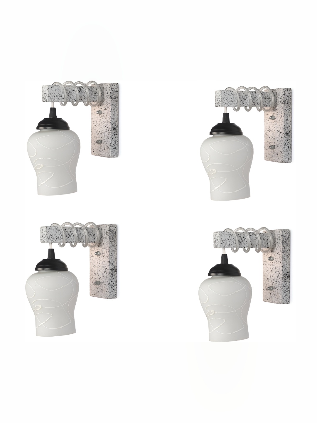 

1ST TIME White & Blue Printed Glass Traditional Wall Lamp