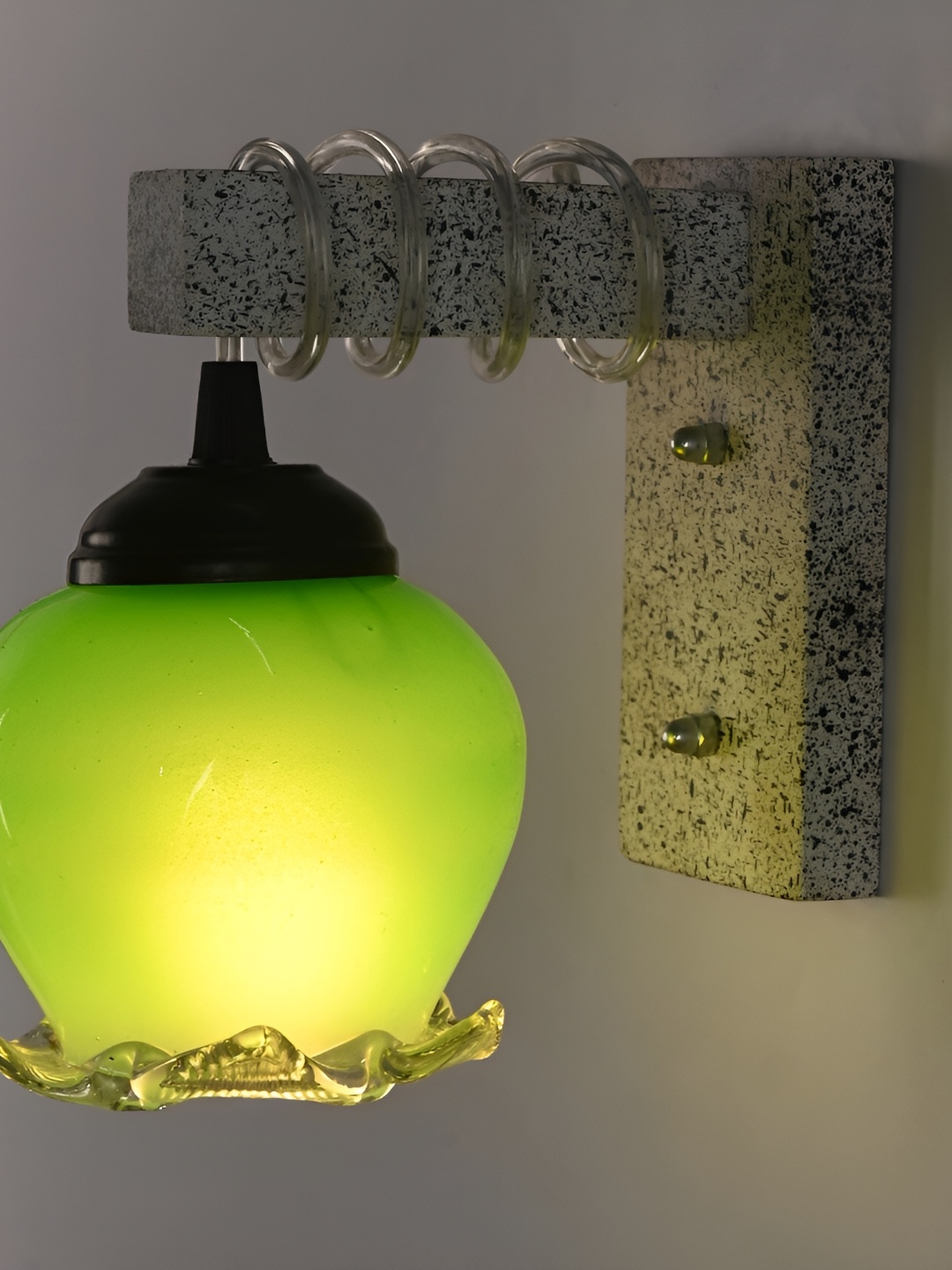 

1ST TIME Green Glass Traditional Wall Lamp