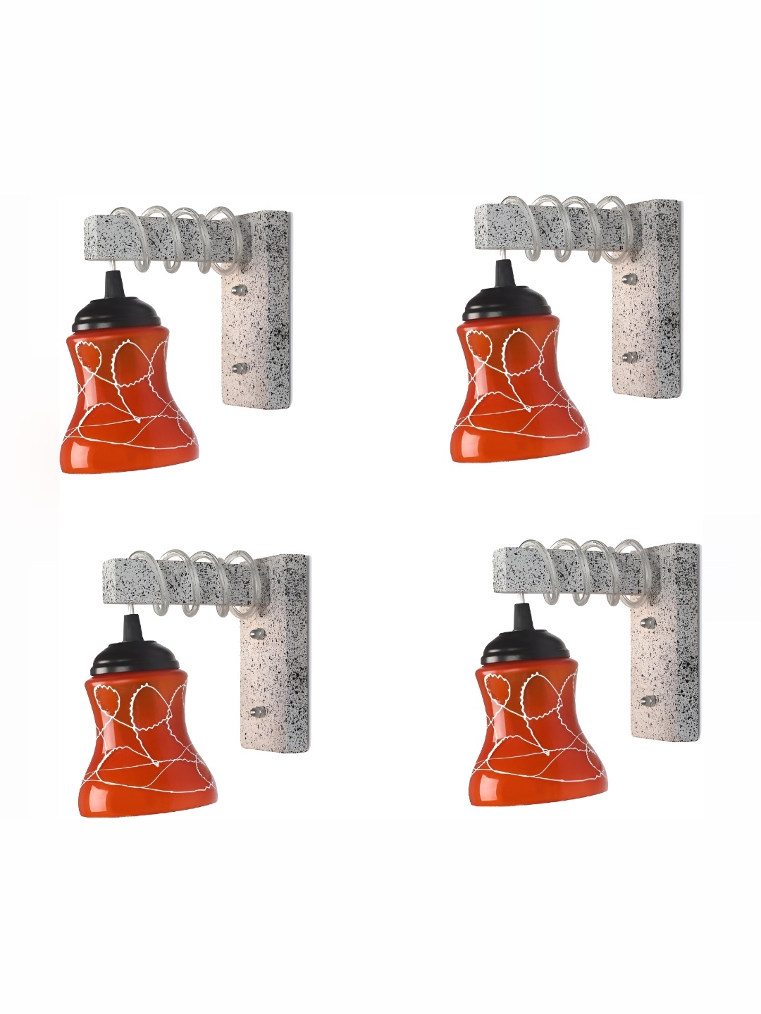 

1ST TIME Red Printed Glass Traditional Cylinder Shaped Wall Lamp