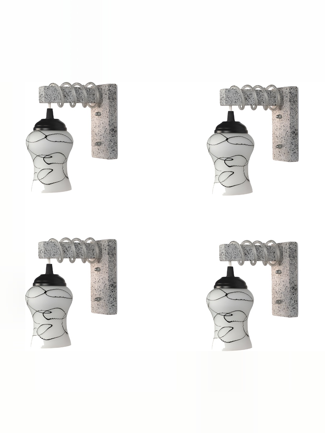 

1ST TIME Black & White Printed Glass Contemporary Wall Lamp