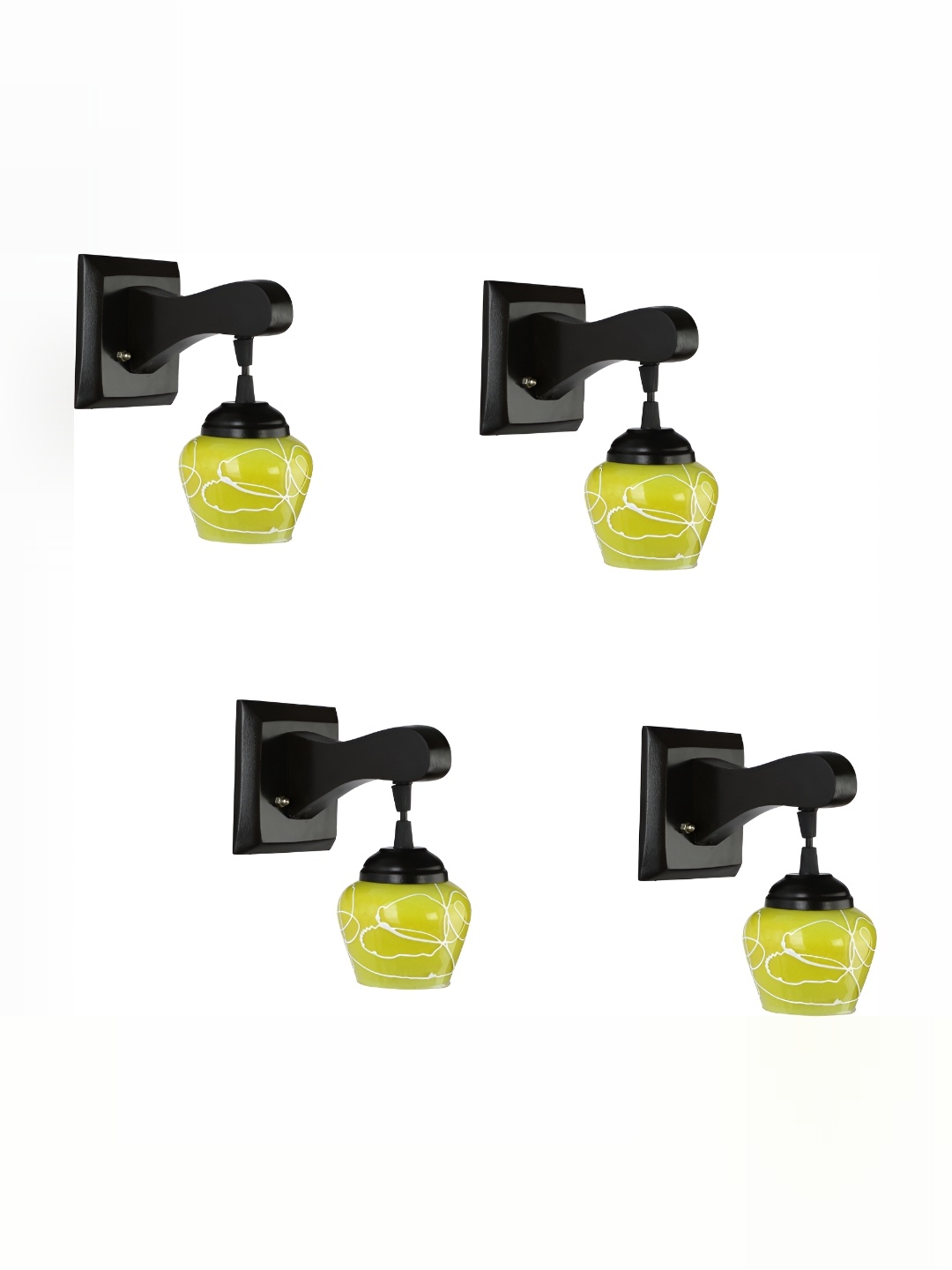 

1ST TIME Yellow & White Printed Glass Contemporary Wall Lamp
