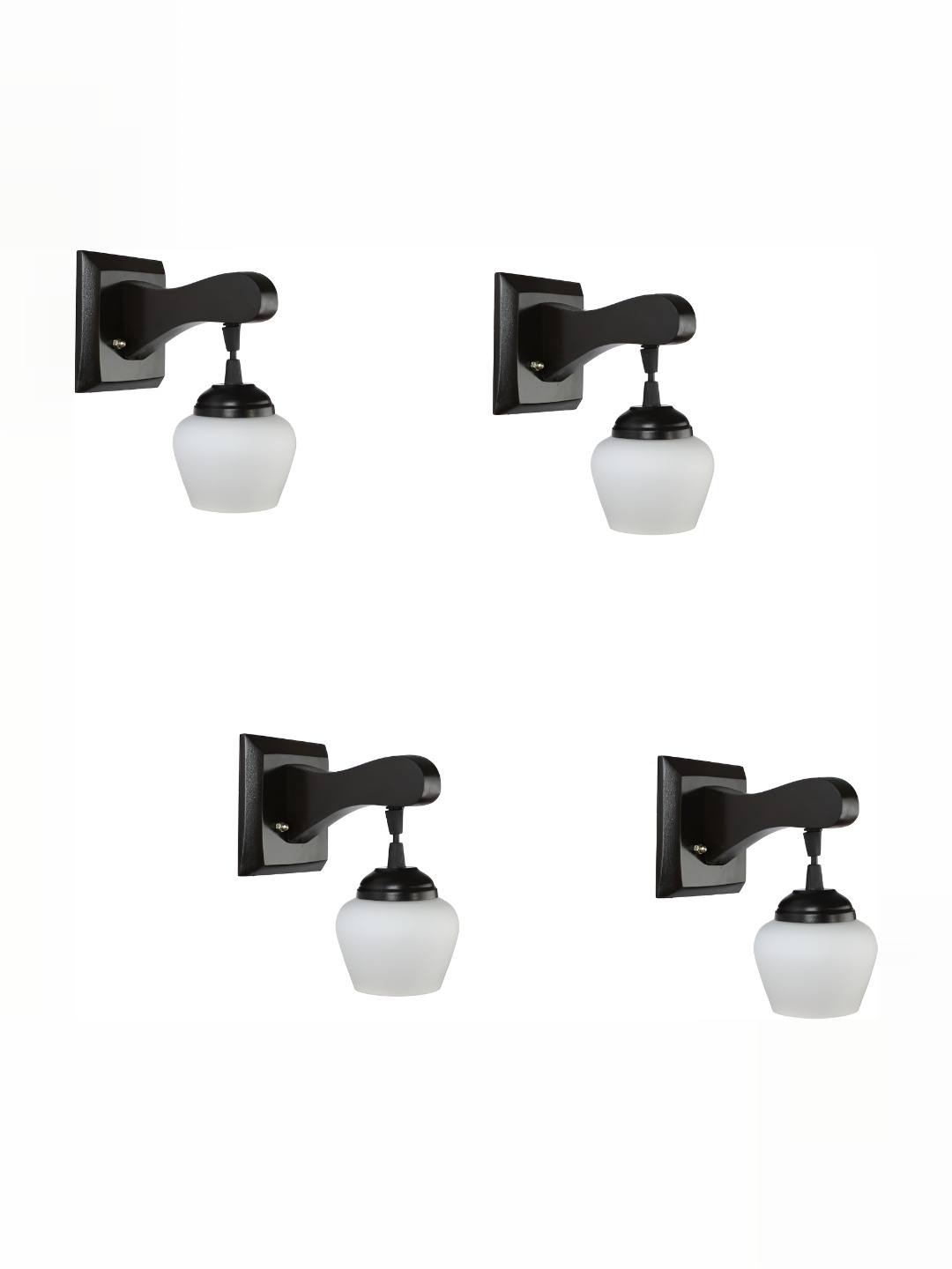 

1ST TIME White & Black Glass Traditional Wall Lamp